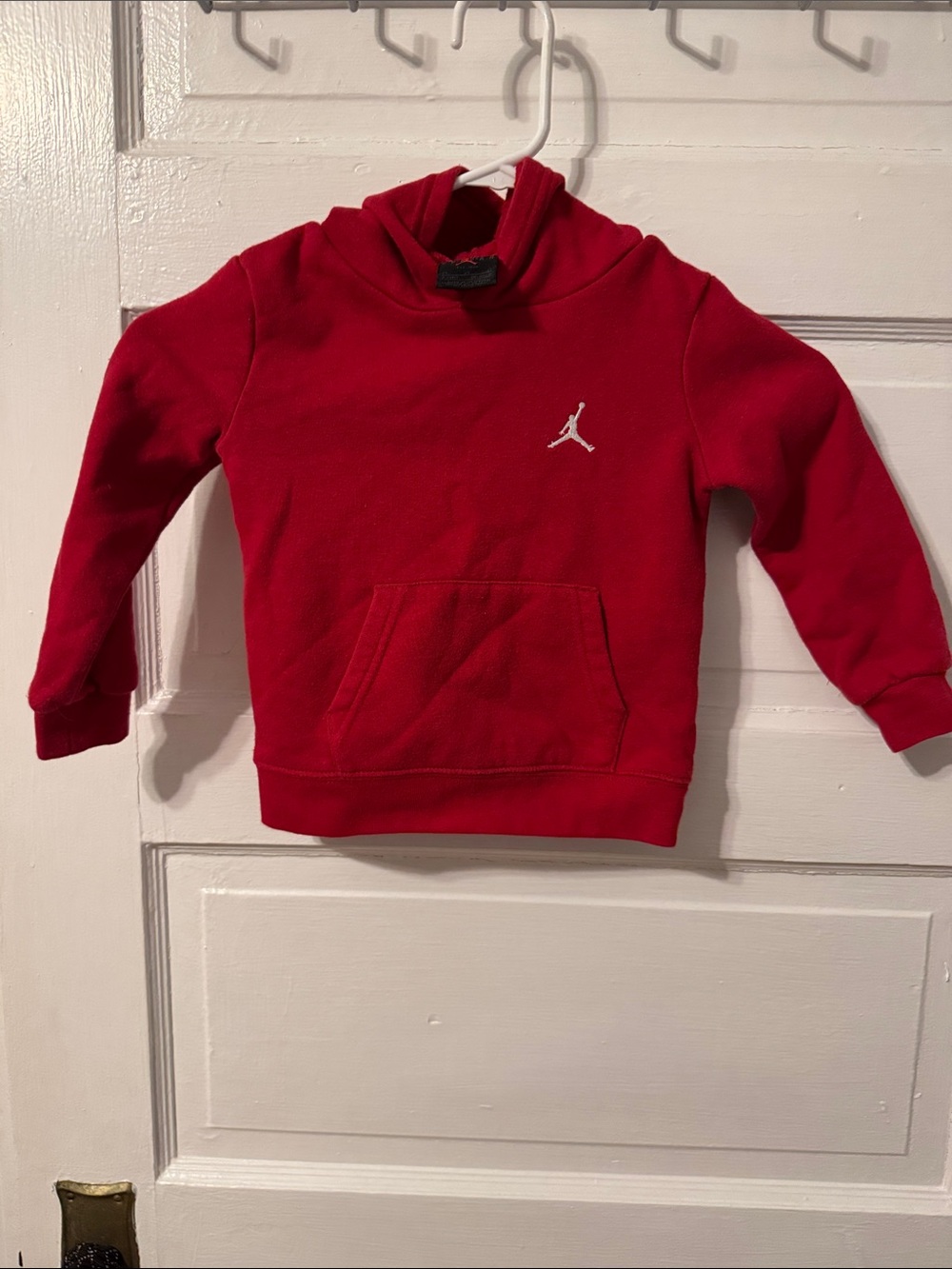 Jordan Red Kids Hoodie with White Jumpman Logo